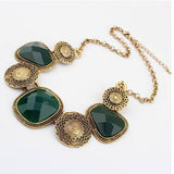 Vintage Luxury Palace Retro Rhinestone Geometric Big Necklaces