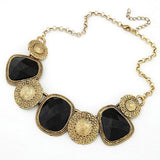 Vintage Luxury Palace Retro Rhinestone Geometric Big Necklaces