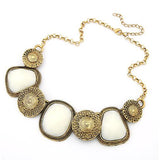 Vintage Luxury Palace Retro Rhinestone Geometric Big Necklaces