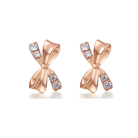 Natural Diamonds Earrings for Women Solid 14k Rose Gold