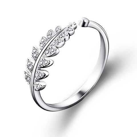 Simple Design Leaf Ring For Woman