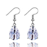 925 Sterling Silver Drop Earrings for Women Water Drop Topaz