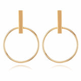 Metal Round Geometric Earrings For Women