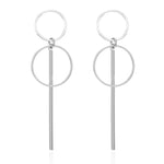 Metal Round Geometric Earrings For Women