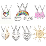 Best Friends Necklace Rainbow , Heart Shaped