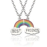 Best Friends Necklace Rainbow , Heart Shaped