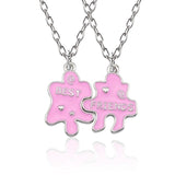 Best Friends Necklace Rainbow , Heart Shaped