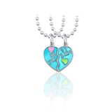 Best Friends Necklace Rainbow , Heart Shaped