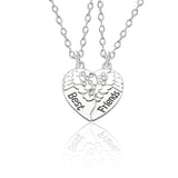 Best Friends Necklace Rainbow , Heart Shaped