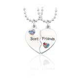 Best Friends Necklace Rainbow , Heart Shaped