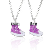 Best Friends Necklace Rainbow , Heart Shaped