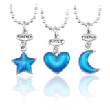 Best Friends Necklace Rainbow , Heart Shaped