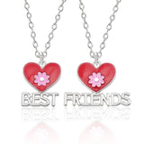 Best Friends Necklace Rainbow , Heart Shaped
